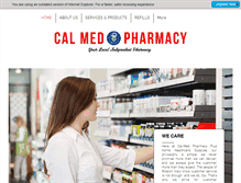 Tablet Screenshot of calmedpharmacy.com